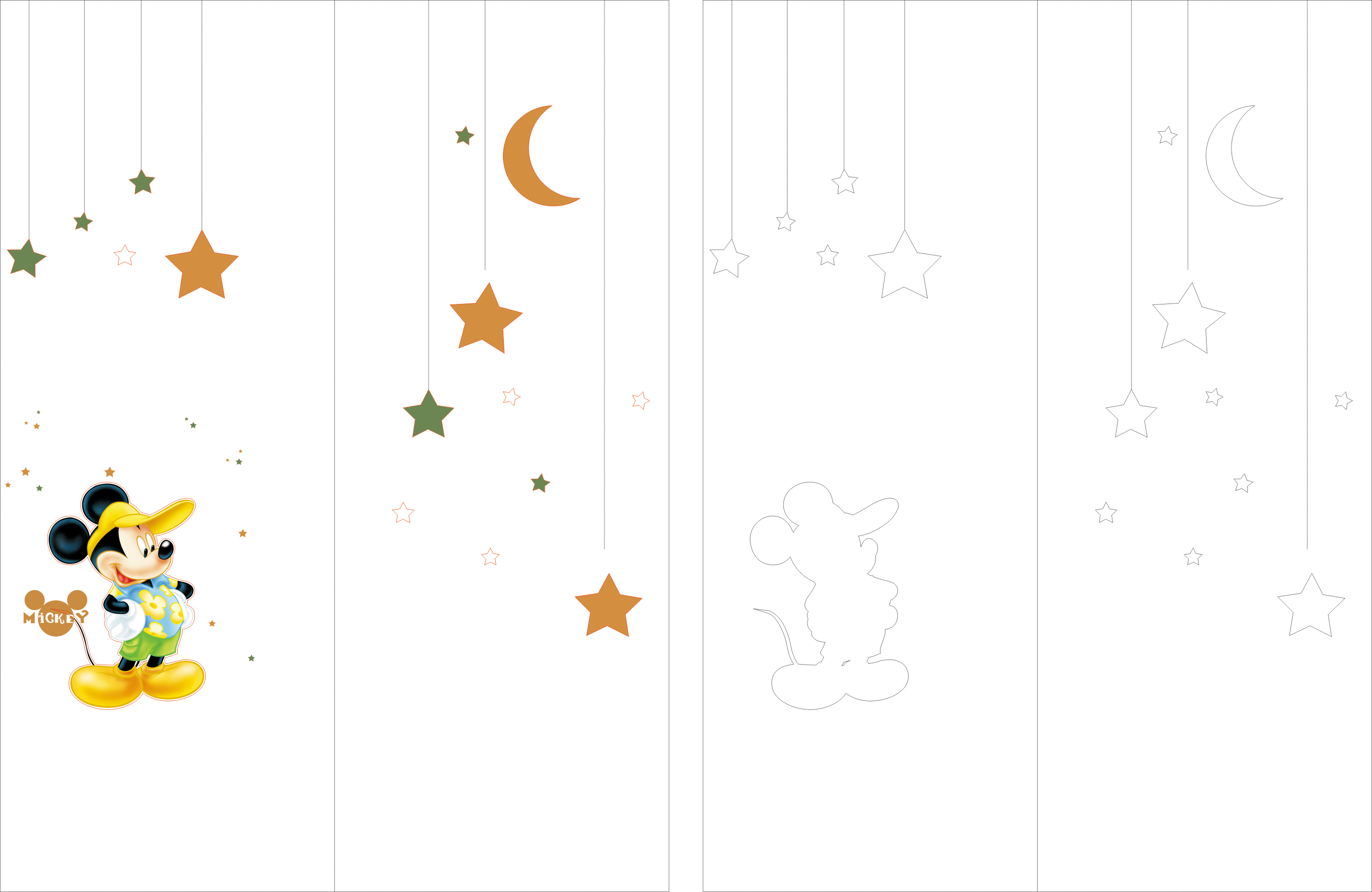 ZC-2103 米奇 米老鼠 迪斯尼 卡通 星星 月亮 雕刻 路径 彩雕板,精雕UV打印,耐刮板,雕刻移门,艺术玻璃,UV打印,平开衣柜门,整体衣柜,高光系列 ZC-2103 米奇 米老鼠 迪斯尼 卡通 星星 月亮 雕刻 路径